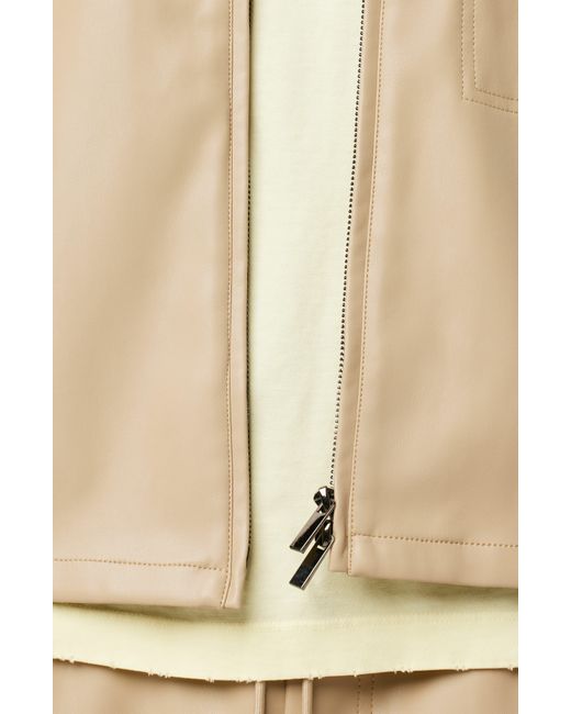 Hudson Natural Short Sleeve Faux Leather Zip Shirt for men