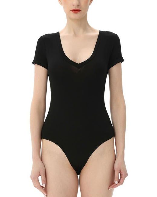 Kimi + Kai Black V-Neck Basic Bodysuit