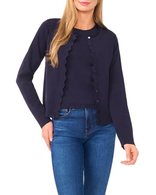 Ted Baker Blue Scallop Hem Sleeveless Sweater