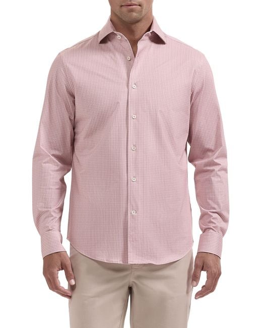 Bugatchi Pink Devon Ooohcotton Shirt for men