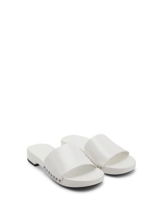 Mango White Studded Slide Sandal