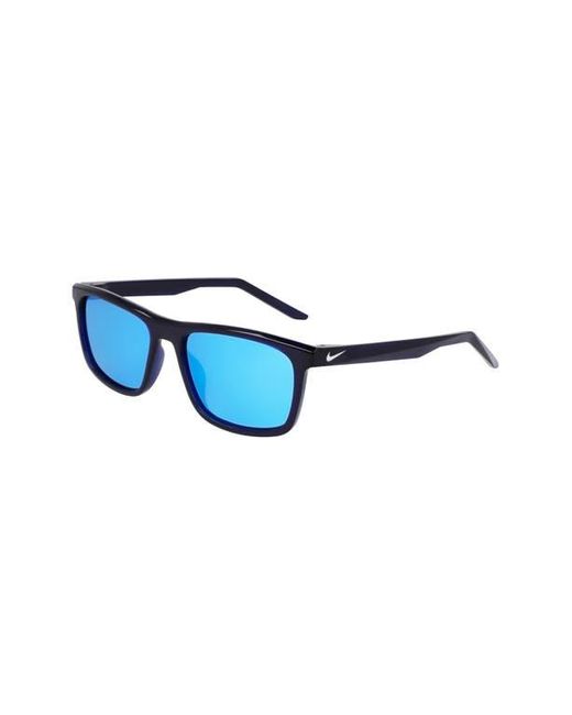 Nike Blue Embar 56Mm Polarized Square Sunglasses