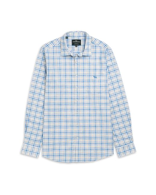 Rodd & Gunn Blue Gebbies Valley Gingham Button-up Cotton & Linen Shirt for men
