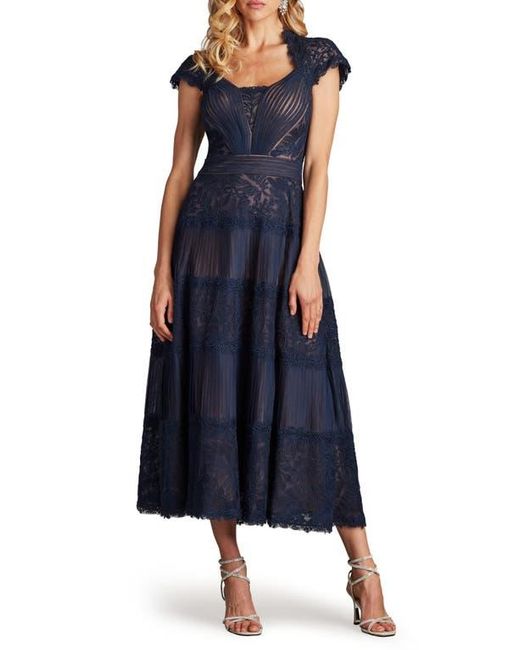 Tadashi Shoji Pintuck Pleat Embroidery Detail Cocktail Midi Dress in Blue | Lyst Tadashi Shoji Pintuck Pleat Embroidery Detail Cocktail Midi Dress in Blue | Lyst