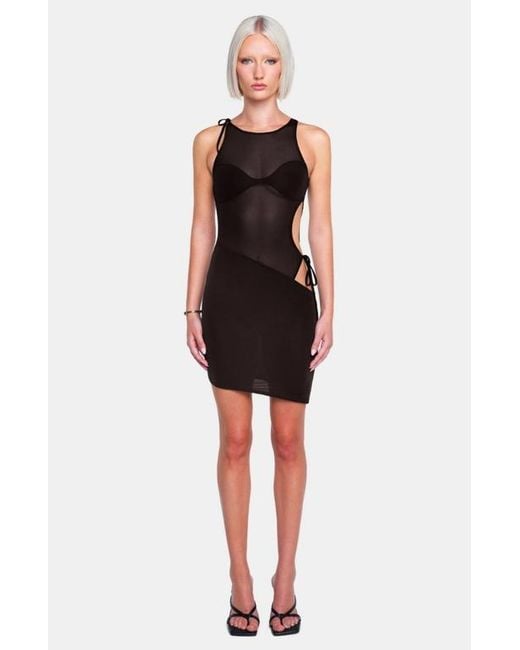 OW Collection Black Fiona Mini Dress