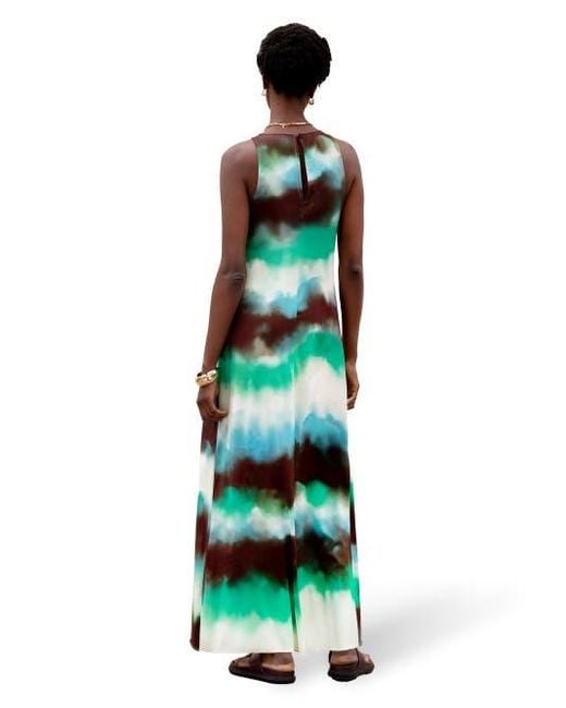 Ro&zo Green Sleeveless Print Maxi Dress