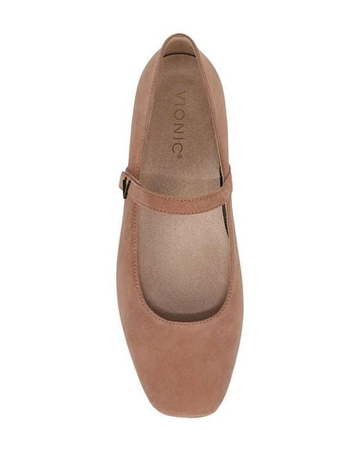 Vionic Brown Alameda Mary Jane Flat