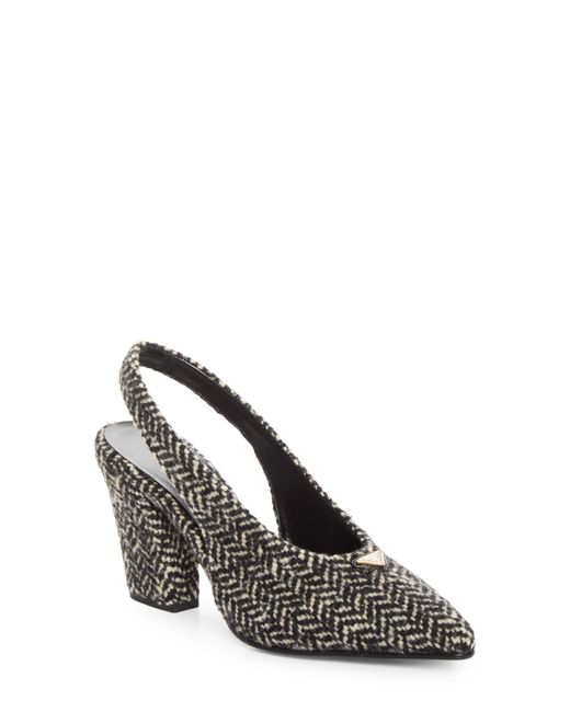 Prada Multicolor Herringbone Slingback Pump
