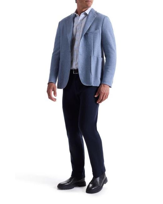 Bugatchi Blue Wool Blend Laser Cut Blazer for men