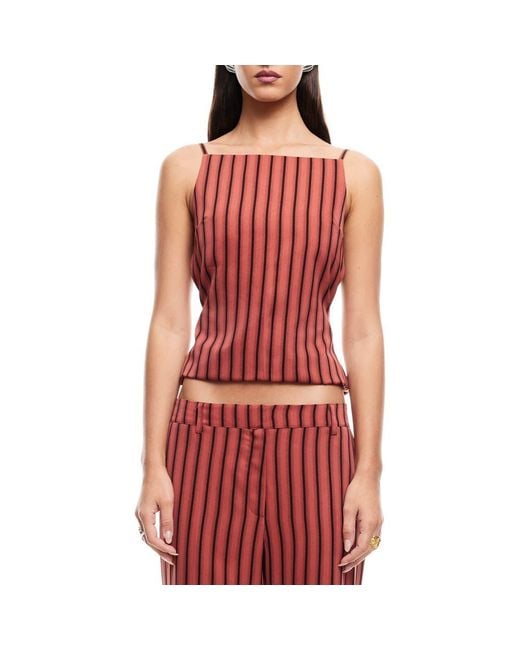 Lioness Red Horizon Stripe Open Tie Back Top