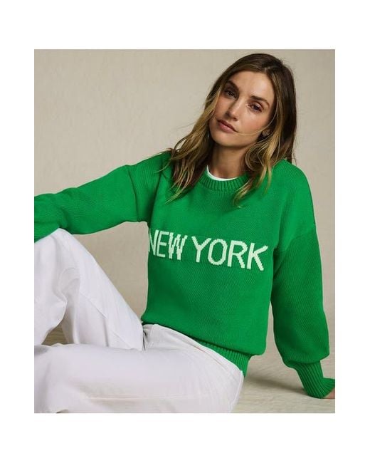 Lands' End Green Drifter Jersey Crewneck Sweater