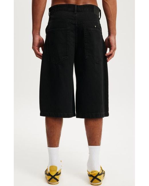 Cotton On Black Y2K Super Baggy Jort for men