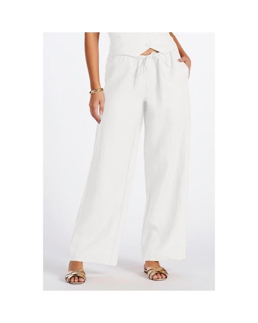 Bishop + Young White Positano Drawstring Pant