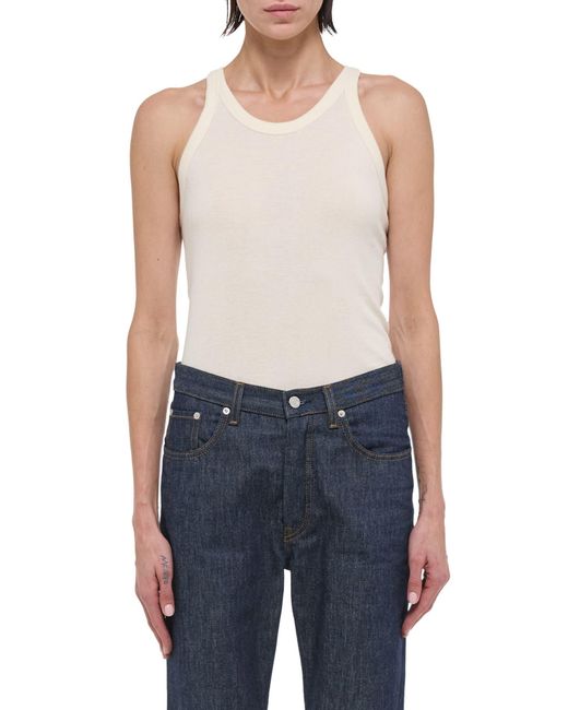 Helmut Lang Blue Pima Cotton & Modal Rib Tank