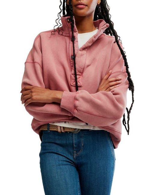 Free People Red Timeless Cotton Blend Pullover