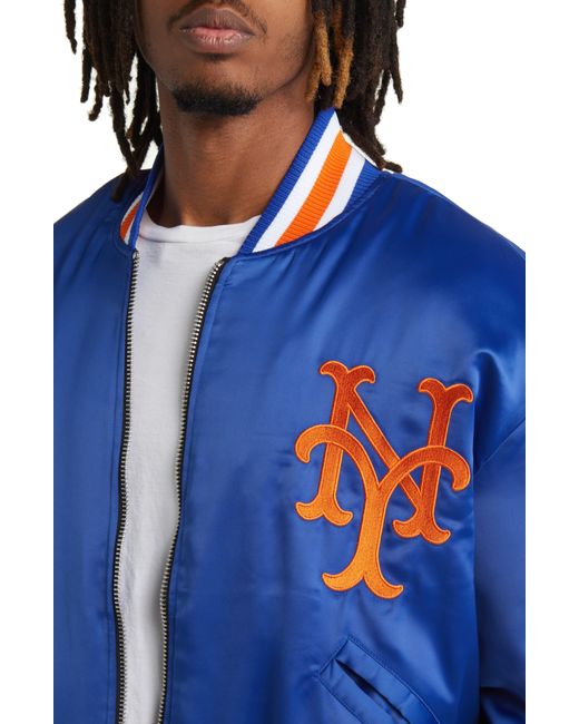 Men's New York Mets Blue Satin Jacket