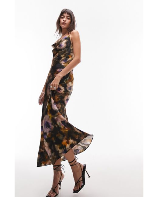 TOPSHOP Multicolor Abstract Print Slipdress