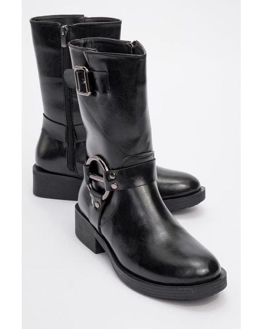 Prologue Shoes Black Fies Buckled Boot