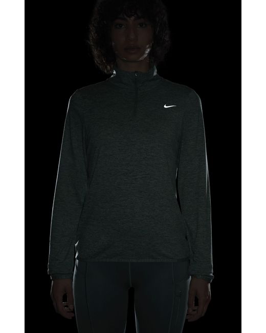 Nike Green Dri-fit Swift Element Uv Quarter Zip Running Pullover