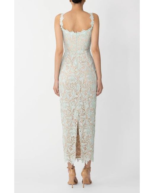 SAU LEE White Coraline Floral Lace Cocktail Dress