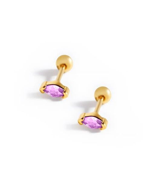 Mint & Lily White Marquis Gemstone Sleeper Stud Earrings
