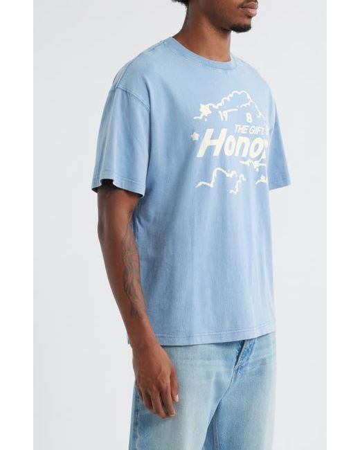 Honor The Gift Blue The Clouds Cotton Graphic T-Shirt for men
