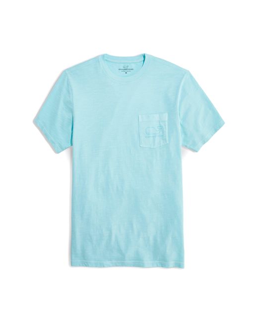 Vineyard Vines Blue Vintage Whale Pocket Cotton Graphic T-shirt for men