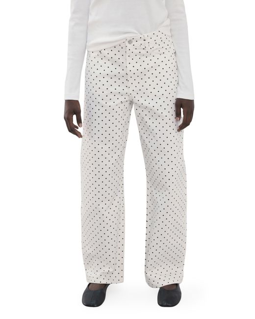 Mango White Dot Balloon Jeans