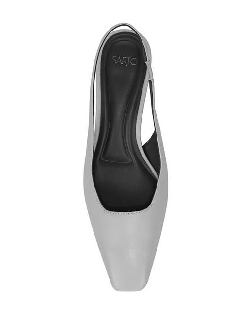 Sarto White Raven Slingback Kitten Heel Pump