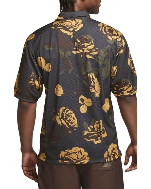 Nike Black Rose City Mesh Button-up Shirt for men