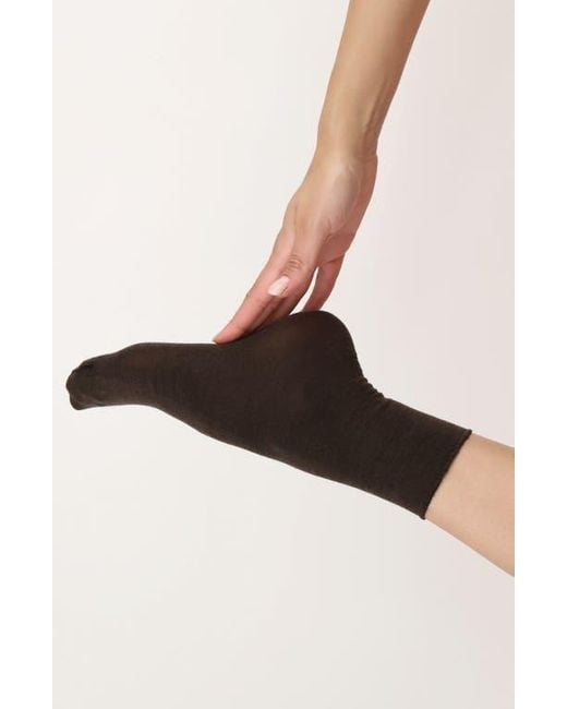 Oroblu Black Nives Wool Blend Crew Socks