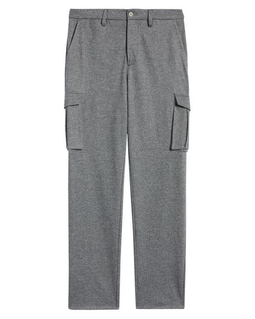 Bugatchi Gray Brushed Knit Flat Front Cargo Pants for men