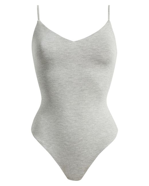 AFRM Gray Ester V-neck Bodysuit