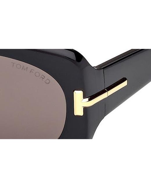 Tom Ford Brown Icon 54Mm Rectangular Sunglasses