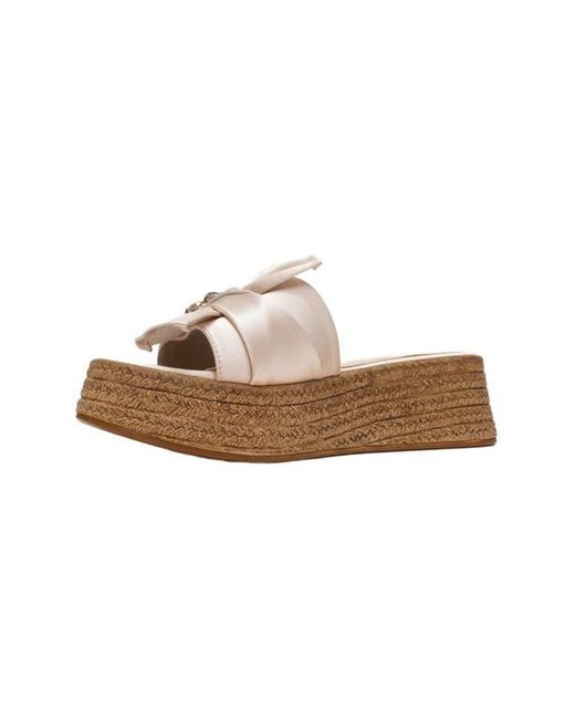Prologue Shoes Pink Shara Braided Bow & Bee Buckle Platform Sandal