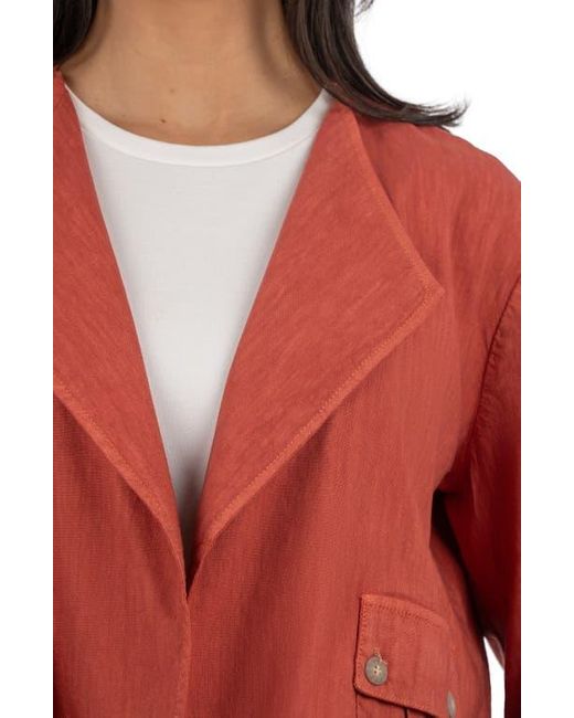Kut From The Kloth Red Karie Open Front Linen Blend Jacket
