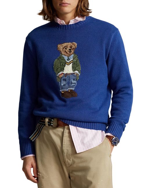 Polo Ralph Lauren Blue Polo Bear Intarsia Sweater for men