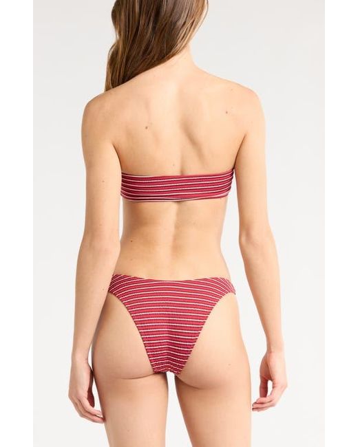 PacSun Red Emily Stripe High Leg Scoop Bikini Bottoms