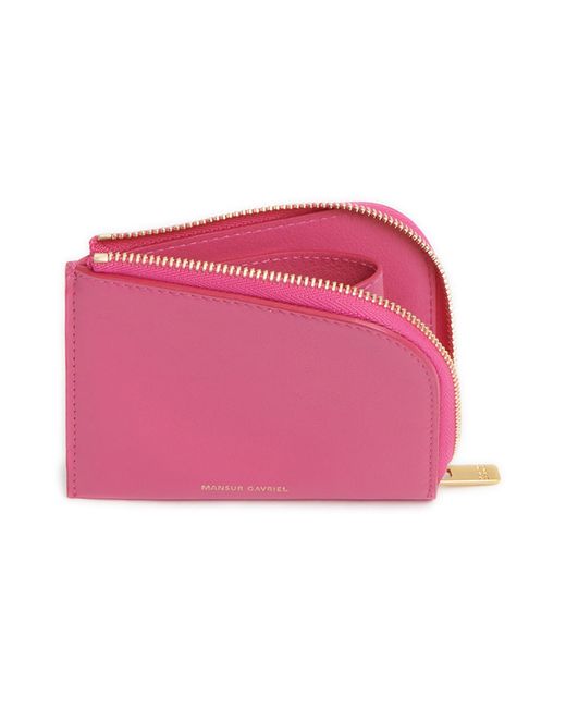 Mansur Gavriel Pink Slim Leather Zip Wallet