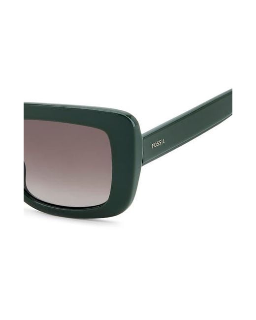 Fossil Brown 52Mm Gradient Rectangular Sunglasses