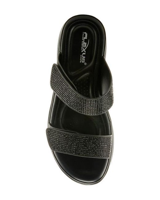 Flexus by Spring Step Black Bling Slide Sandal