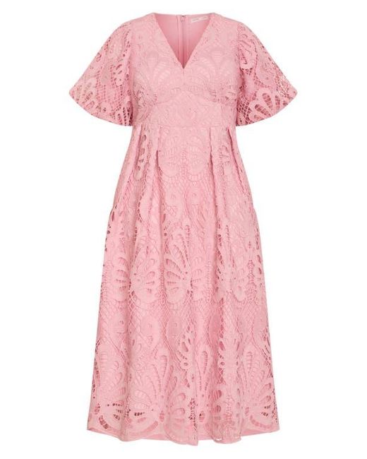 City Chic Pink Kylee Lace Maxi Dress