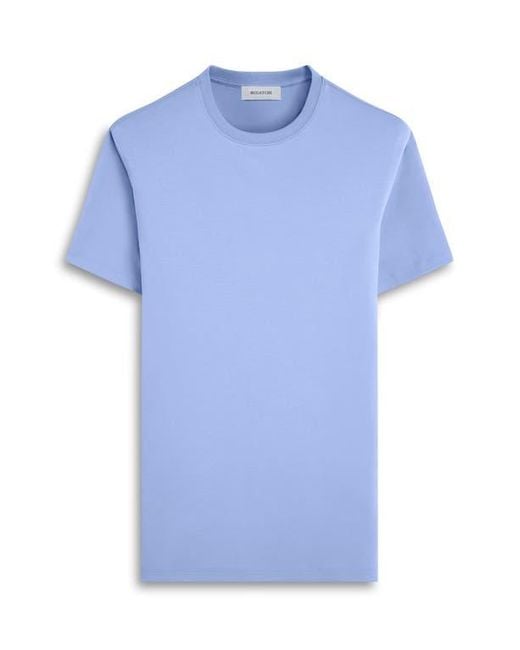 Bugatchi Blue Hank Solid Pima Cotton T-Shirt for men