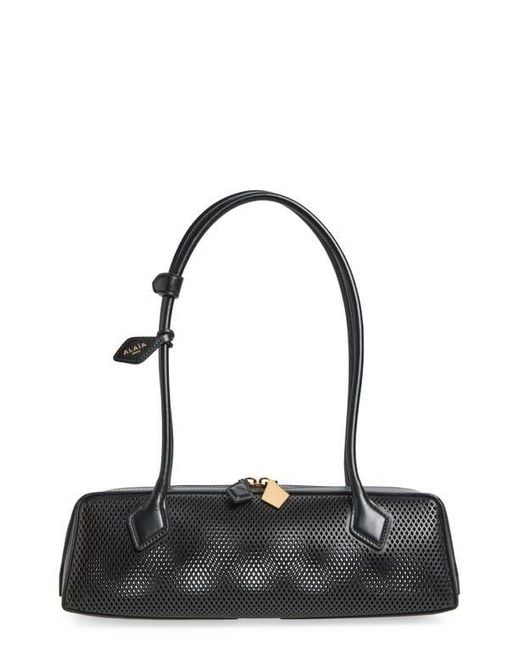 Alaïa Black Medium Le Teckel East/West Perforated Leather Shoulder Bag