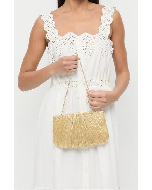 Loeffler Randall Metallic Brit Pleated Clutch