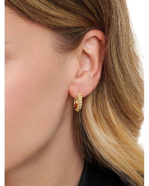 DEVATA Metallic Rope Hoop Earrings