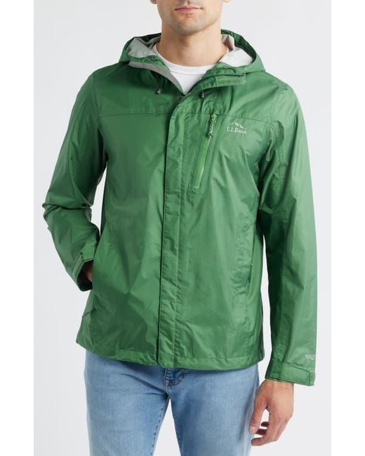 L.L. Bean Green Trail Model Waterproof Rain Jacket for men