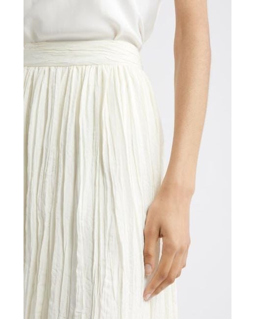 Nordstrom White Crinkle A-Line Maxi Skirt