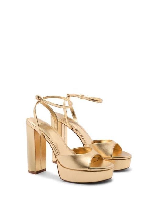 Mango Natural Ankle Strap Platform Sandal