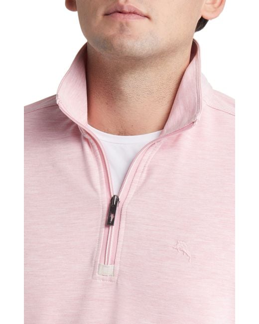 Tommy Bahama Pink Coasta Vera Half Zip Pullover for men